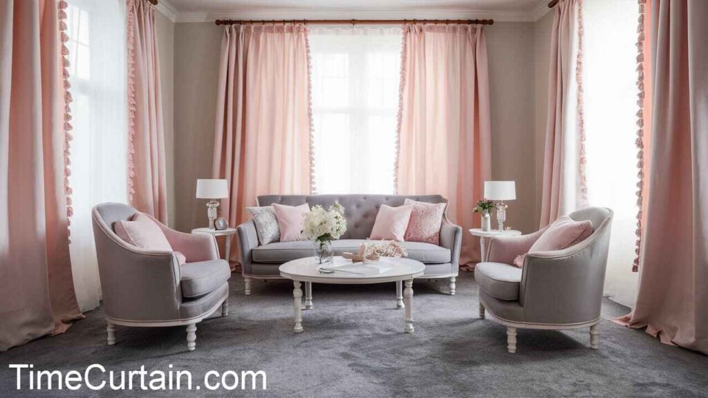 blush pink curtain