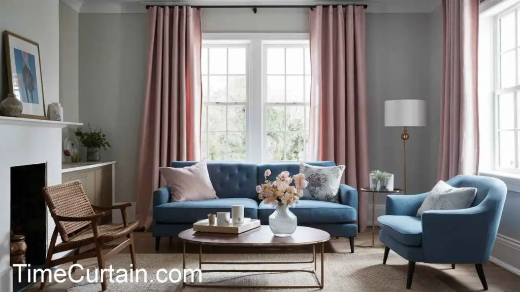 blush pink curtain