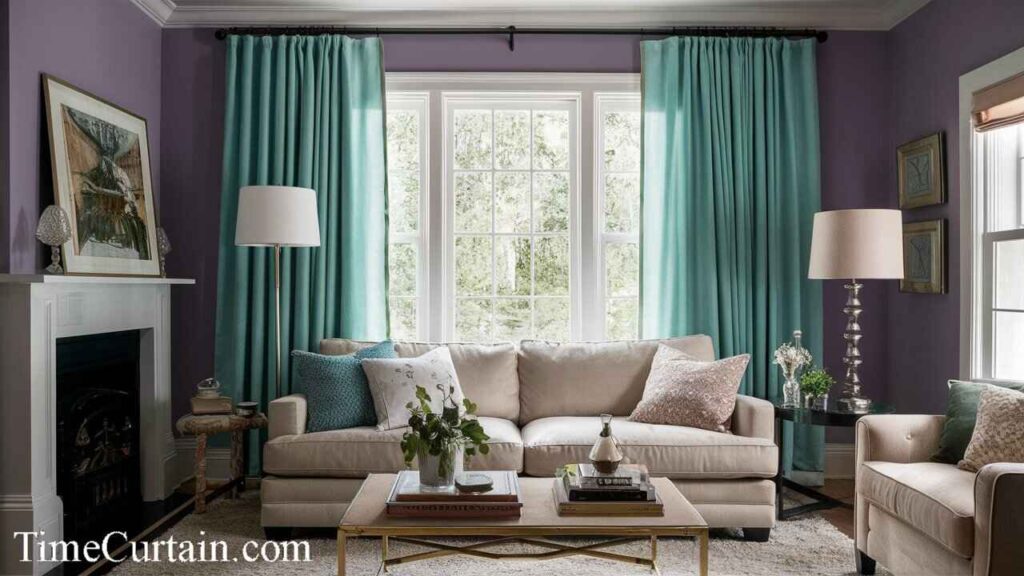 mint green curtain