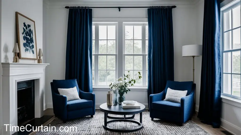 Navy Blue Curtain