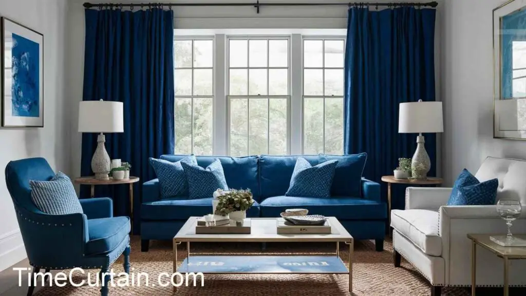 navy blue curtain